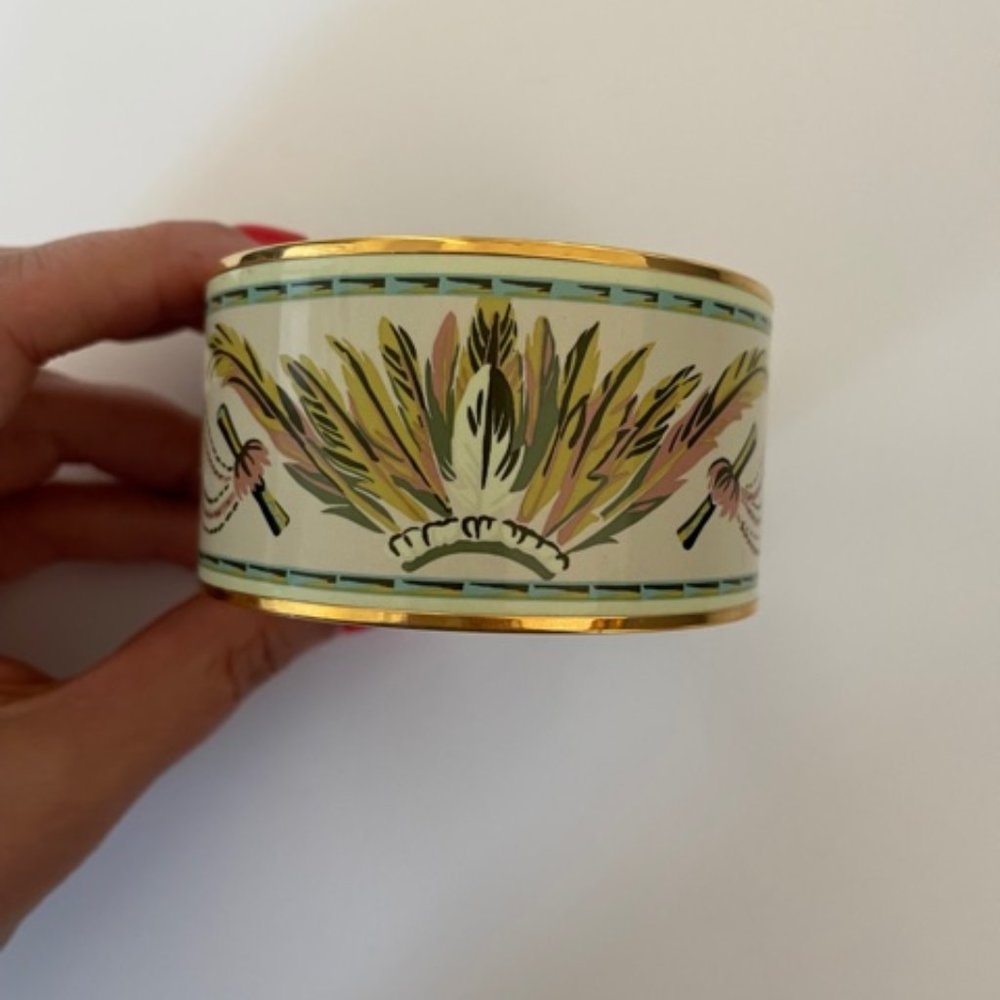 Extra Wide Hermes Enamel Bracelet
